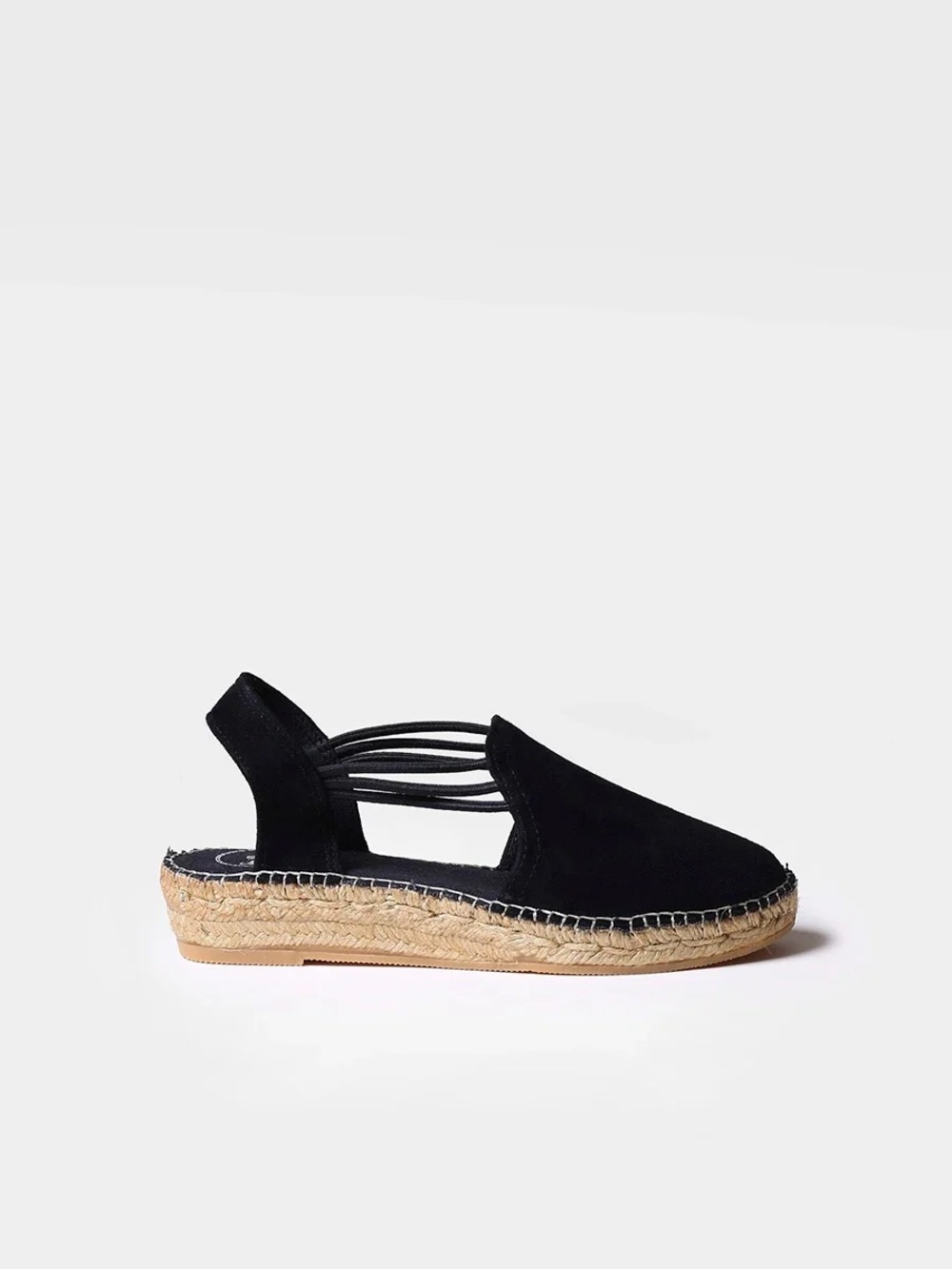 Toni Pons Nuria Black Suede Espadrille Slingback Flats Coastal Boho Vacation